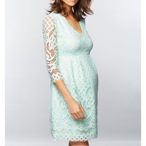 A pea in a pod lace mint maternity dress
